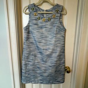 Anthropologie fully lined woven sheath dress with accent beading